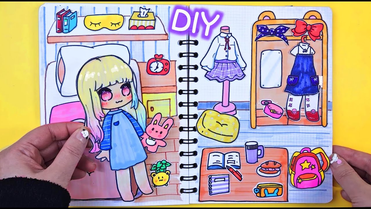 Paper Diy ✨️Get ready for school / MORNING ROUTINE #asmr #gacha #grwm