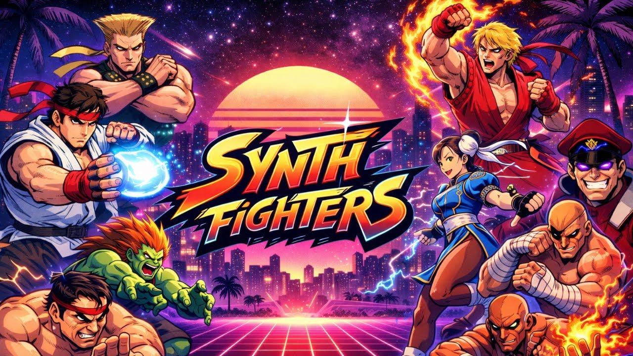 ⚡ SYNTH FIGHTERS ⚡ Street Fighter 2 Synthwave Music Tribute | 1 Hour Retrowave Gaming Music 🎮