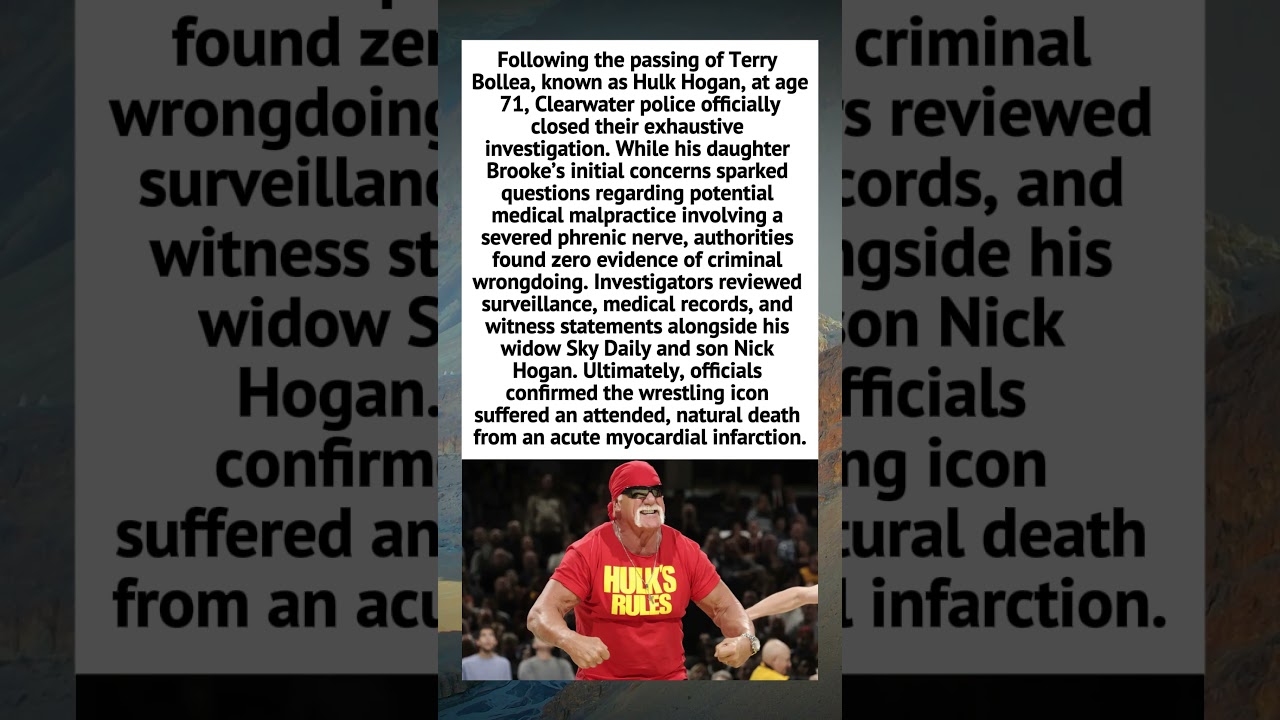 The Official Police Investigation Into Hulk Hogan's Final Death Report Explained #HulkHogan #WWE