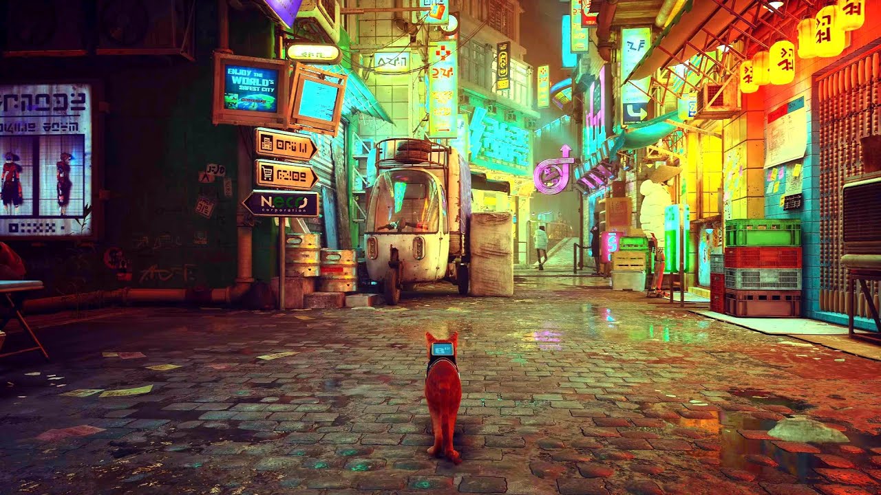 Stray Midtown is mind-blowing Cyberpunk - PS5 10bit 4K HDR 60fps- Free roam walkthrough gameplay