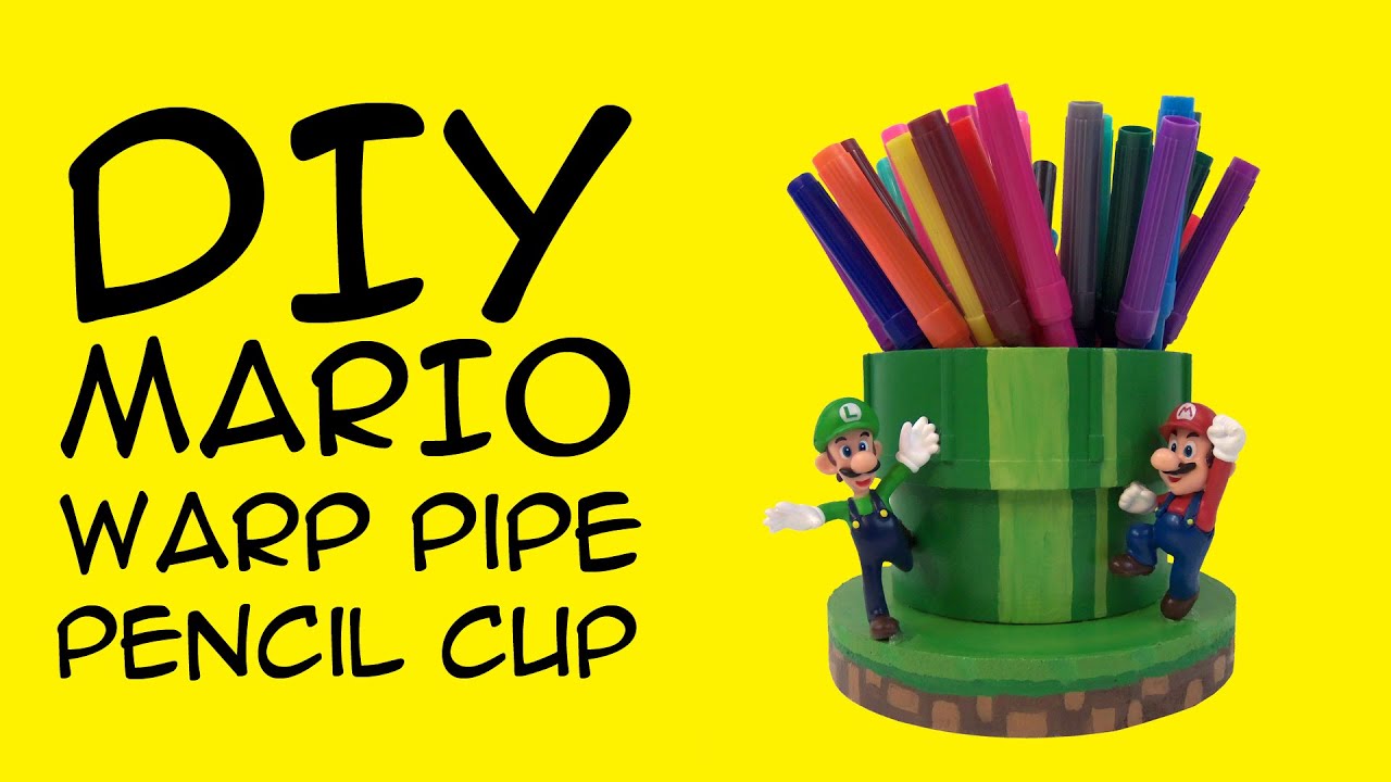 DIY Mario Warp Pipe Pencil Cup:  for Mario and Luigi fans - A GeekyMcFangirl Tutorial