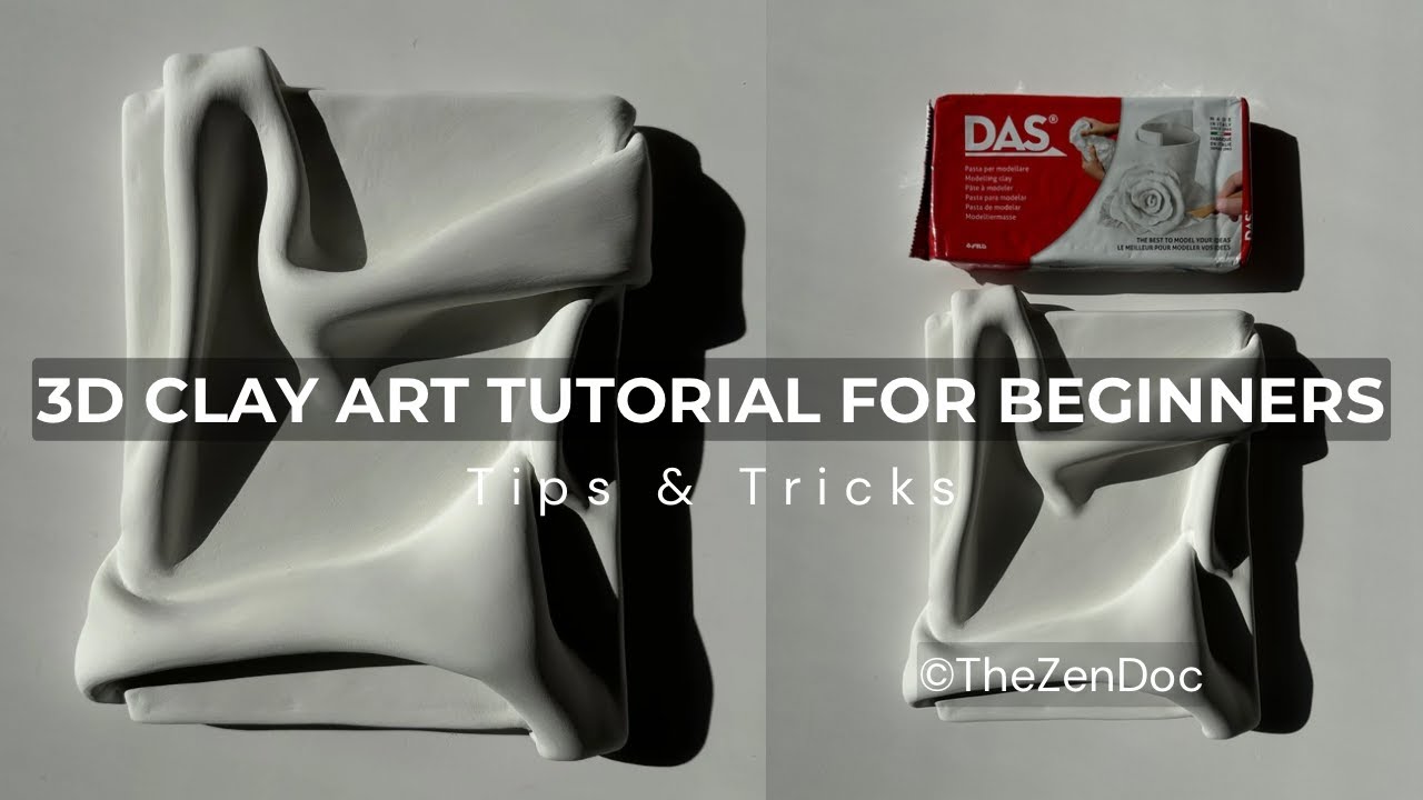 3D Clay Art Tutorial | EASY Air Dry Clay Art Tutorial For Beginners | How To Make Clay Art on Canvas