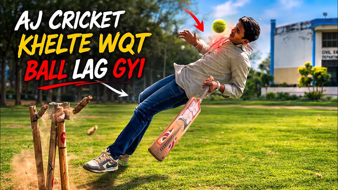 AJ CRICKET KHELTE WQT BALL LAG GYI | FUNNY VLOG 😂😧