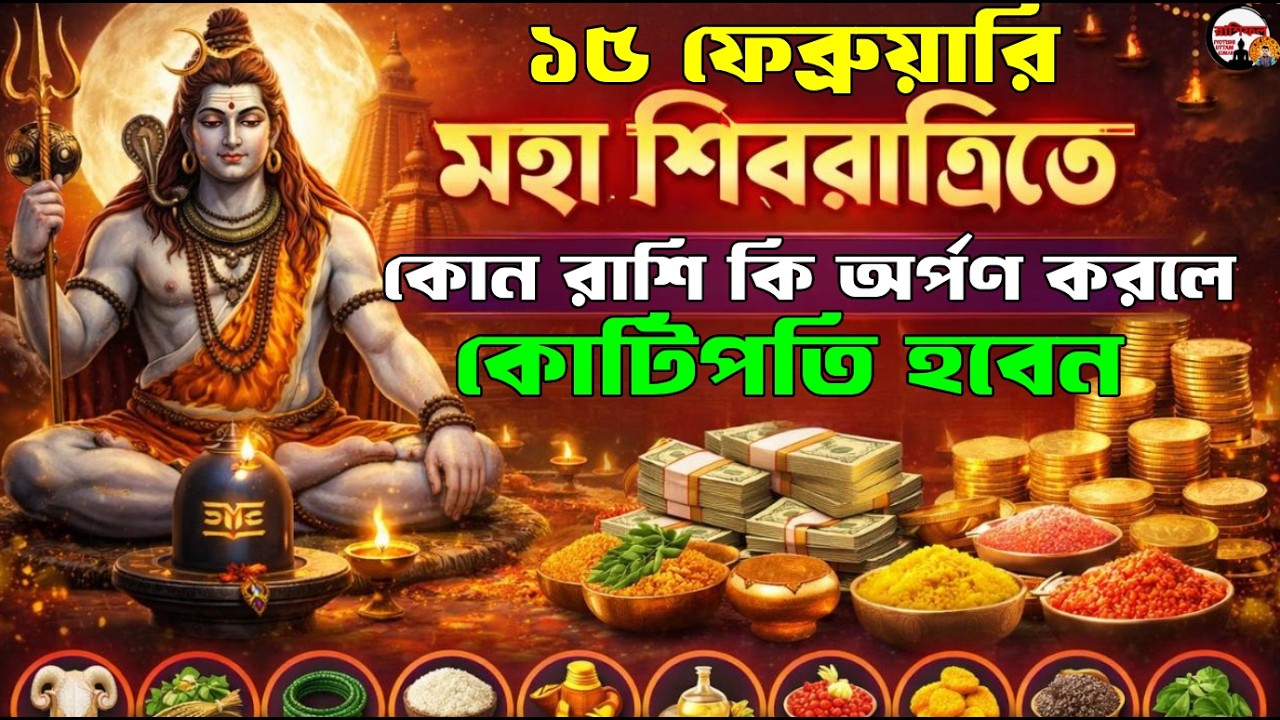 ১৫ ফেব্রুয়ারি মহা শিবরাত্রিতে কোন রাশি কি অর্পণ করলে কোটিপতি হবেন দেখা মেষ থেকে মীন |