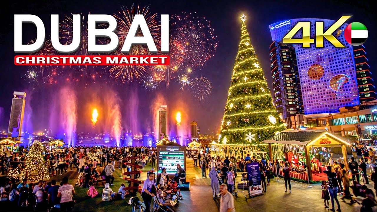 [4K] 🇦🇪 Dubai Festival City 🎅 CHRISTMAS MARKET Walk 🎁🎄 The Bay by Social | Festive Ambience in UAE