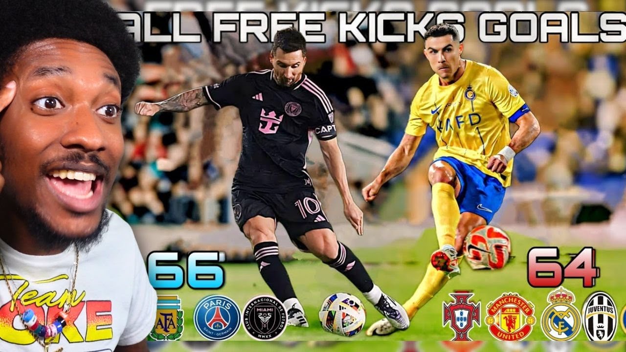 Reacting To All FREE KICK GOALS from Cristiano Ronaldo and Lionel Messi!!! 🐐🐐