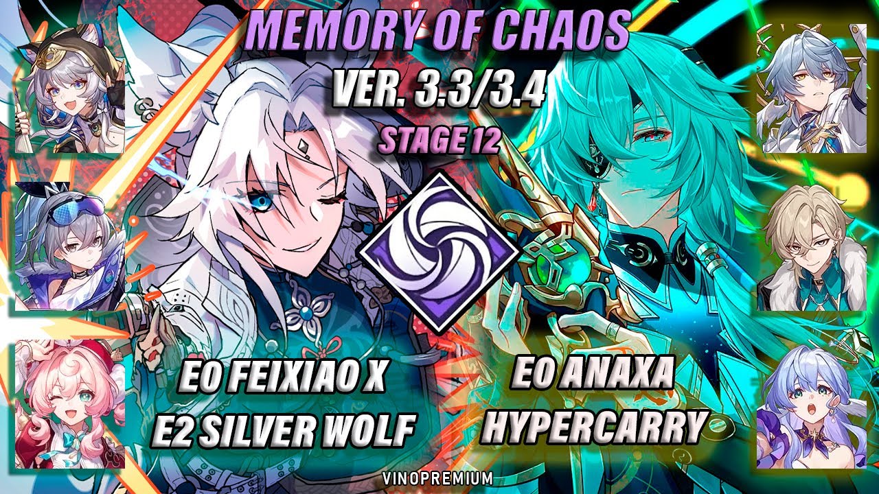 E0S1 FEIXIAO X E2 SILVER WOLF & E0S0 ANAXA HYPERCARRY / MEMORY OF CHAOS 12/ HONKAI STAR RAIL 3.3/3.4
