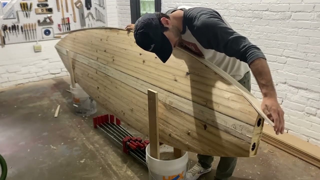 How to Make a Wood Paddle Board - #9 Preparing Rail Lumber