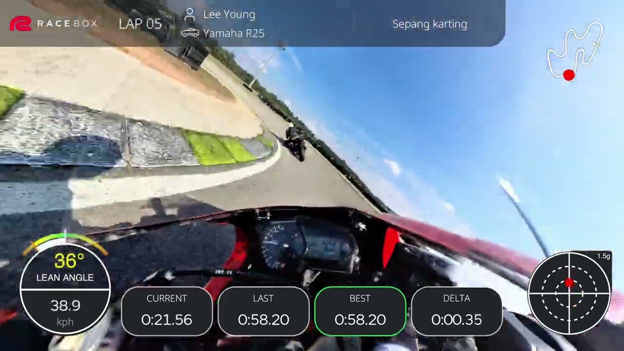 Sepang Go Kart Circuit 58s laps Yamaha R25