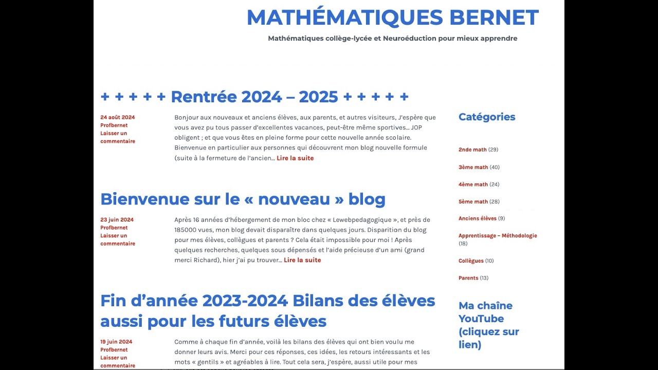 Nouveau blog Bernet : utilisation