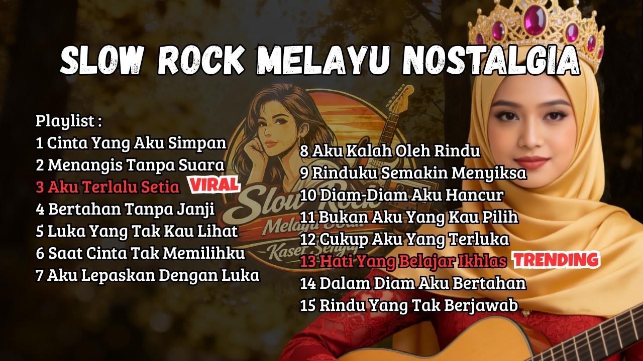 Slow Rock Melayu 80-90an 🎶 Playlist Lagu Galau Melayu Terbaik - Hati Yang Belajar Ikhlas