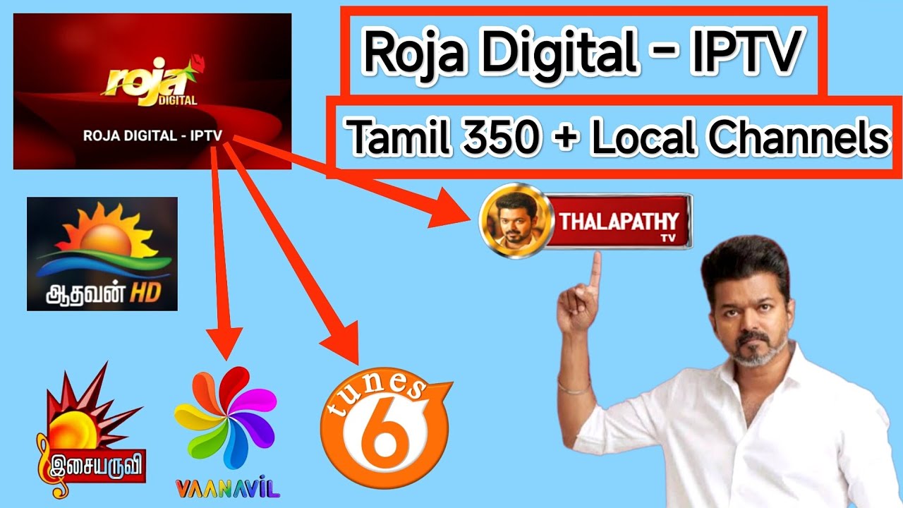 Roja digital - IPTV | ​​350 местных каналов на тамильском языке #iptv #tamillocaltv #rojaiptv