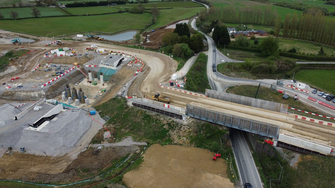 HS2 construction from Newton Purcell to Finmere, near Brackley