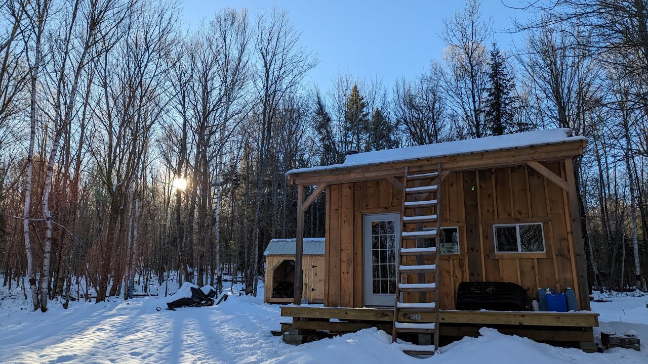 Winter life at the remote off grid cabin