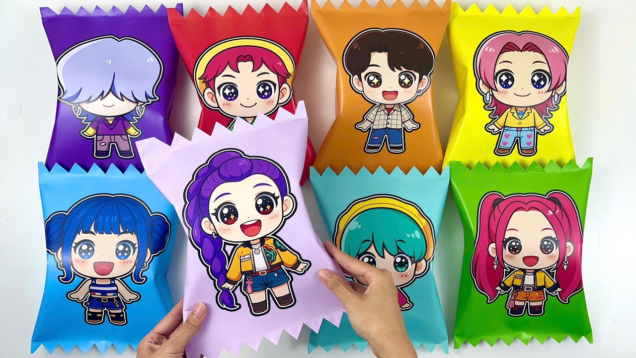 💜 Paper DIY🍬 KPOP DEMON HUNTER CANDY Blind Bag ASMR Unboxing | How to make blind bag