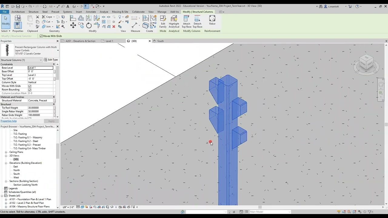 Revit: Precast Concrete Columns