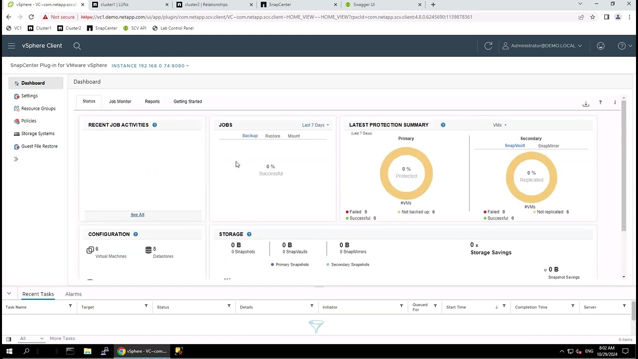 Protecting Virtualized Workloads with NetApp SnapCenter Plug in for VMware vSphere v2 - (1) - UI