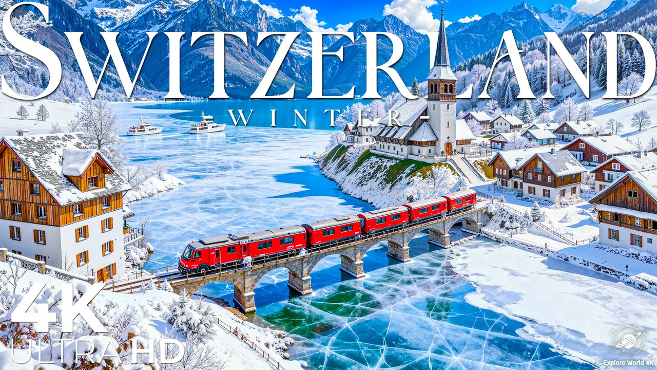 Experience Winter in Switzerland ❄️ The most beautiful frozen foliage scene ever seen.