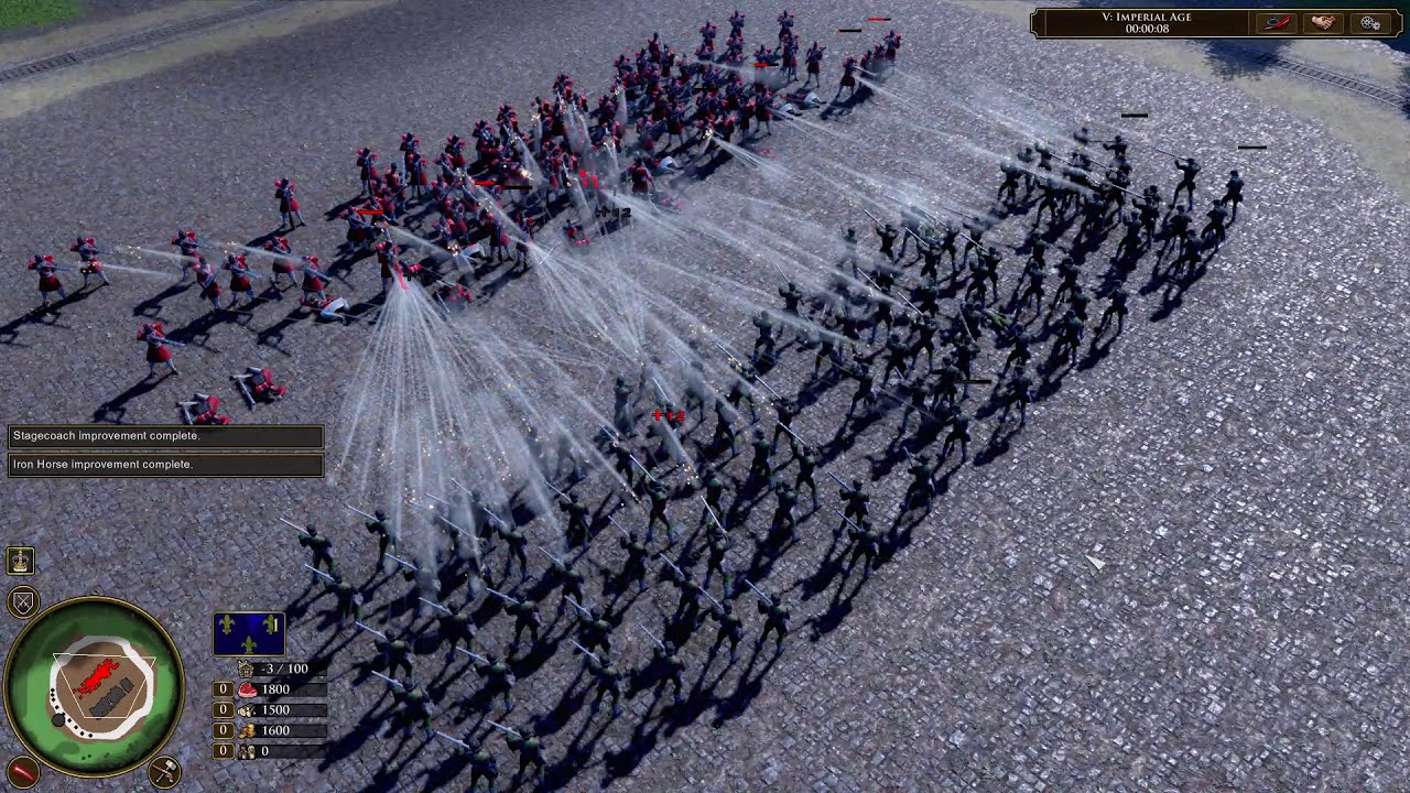 100 Skirmisher vs 100 Cassador (HOW IMPORTANT IS THE GROUPED ATTACK MOVEMENT ????) AoE III DE