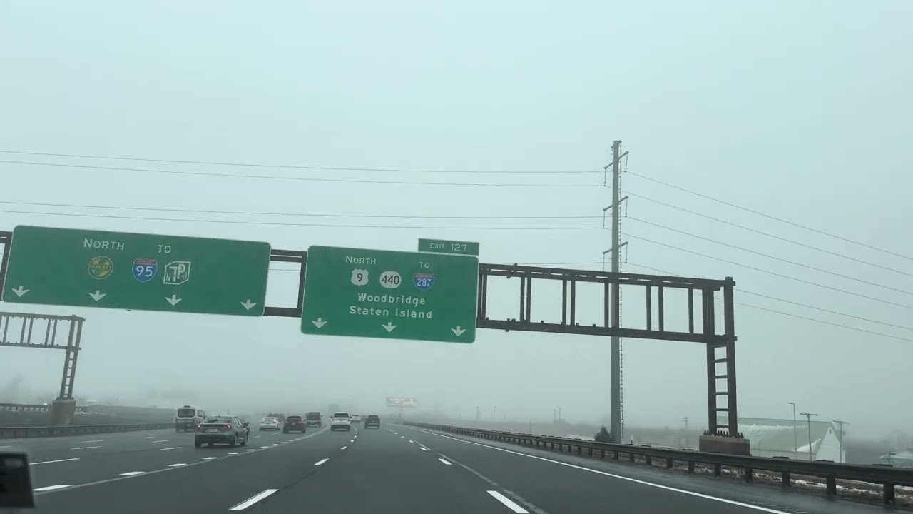 4K Driving America🇺🇸New Jersey🚗 Garden State Parkway on a foggy morning
