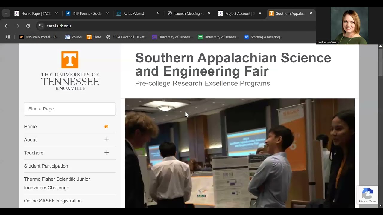 UTK 2024 Coaches Workshop- SASEF Registration Process, Forms, Pre-Approval, Animals & Human Subjects