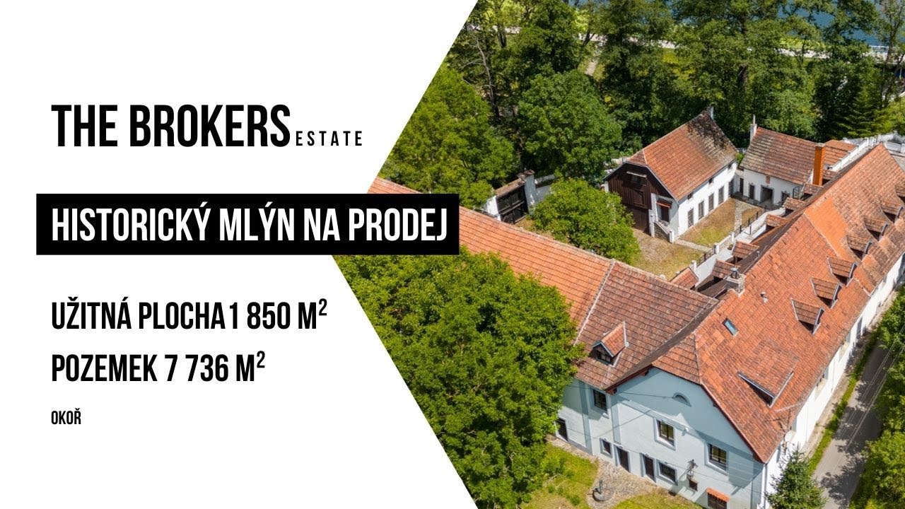 Historický mlýn na prodej v malebné Okoři - Vaše příležitost k investici nebo bydlení!