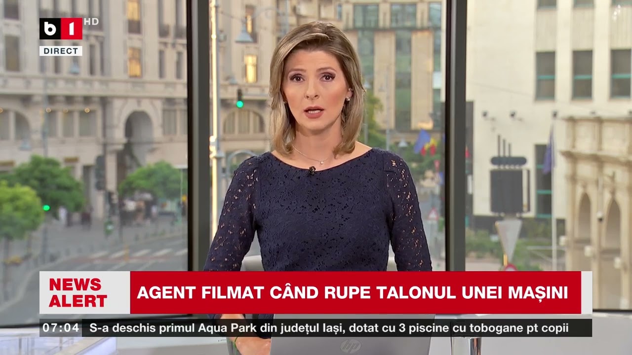 AGENT FILMAT CÂND RUPE TALONUL UNEI MAȘINI_Știri B1_12 aug 2023