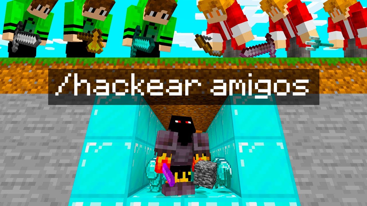 2 CAÇADORES vs ATHOS HACKER no MINECRAFT
