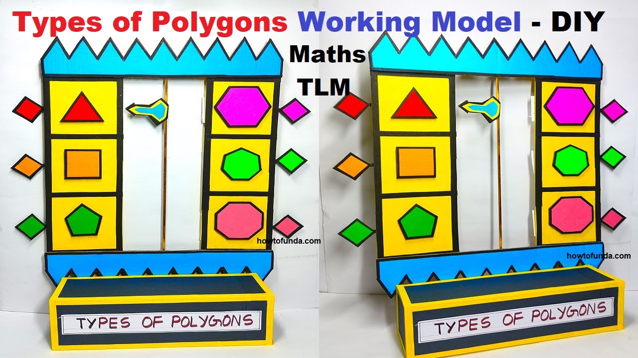 polygon shapes(2d 3d)  working model (types) maths - maths tlm - diy  | @craftpiller howtofunda