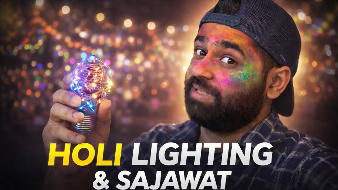 Aaj dekhi holi ki lighting or sajawat 🫟🔫🎉💝