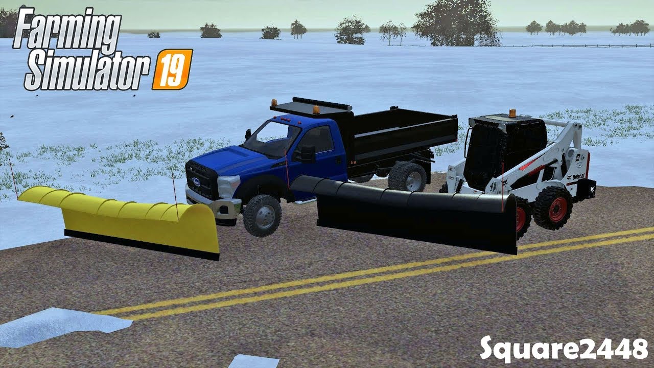 Snow Plowing! | F550 Dump Truck | Bobcat S590 | New Plows | Farming Simulator 19