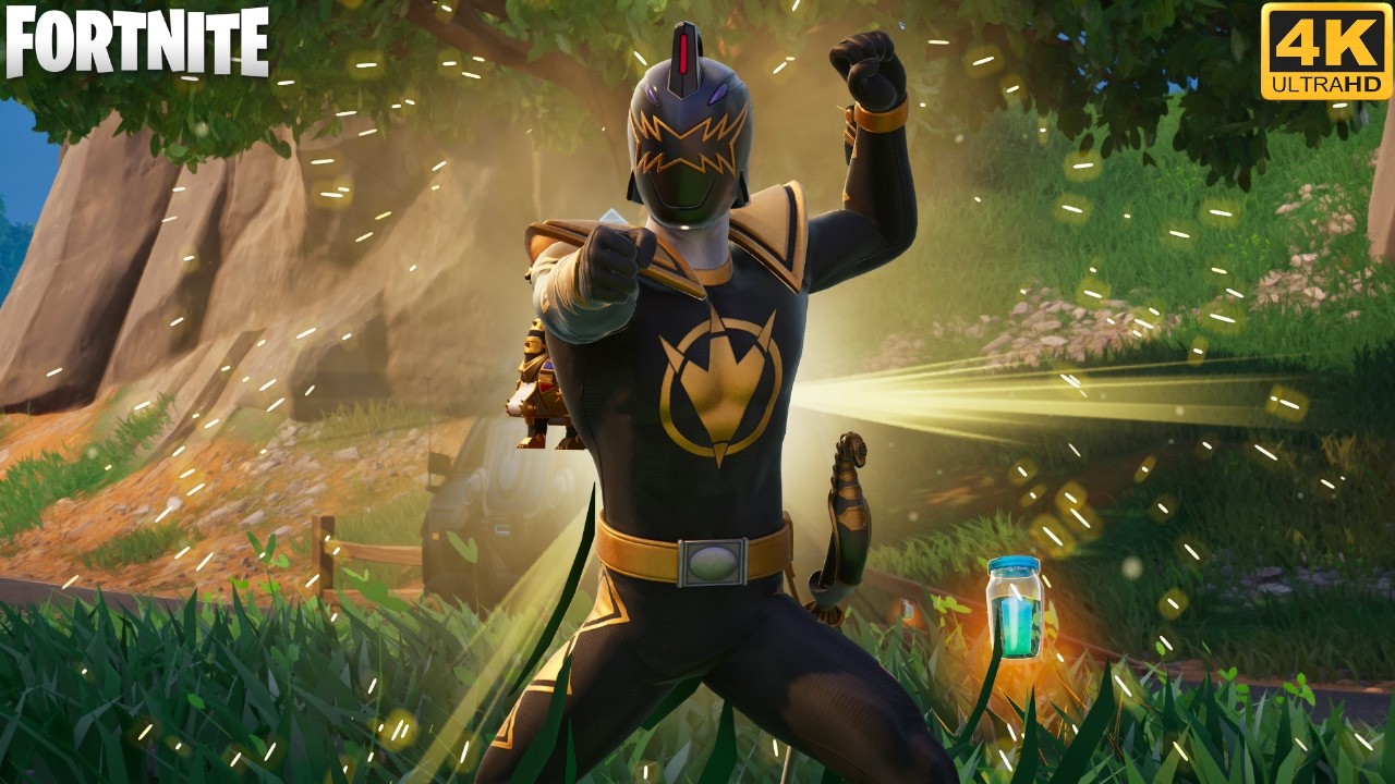 Black Dino Ranger Skin Gameplay - Fortnite Chapter 7 (4K 60FPS)