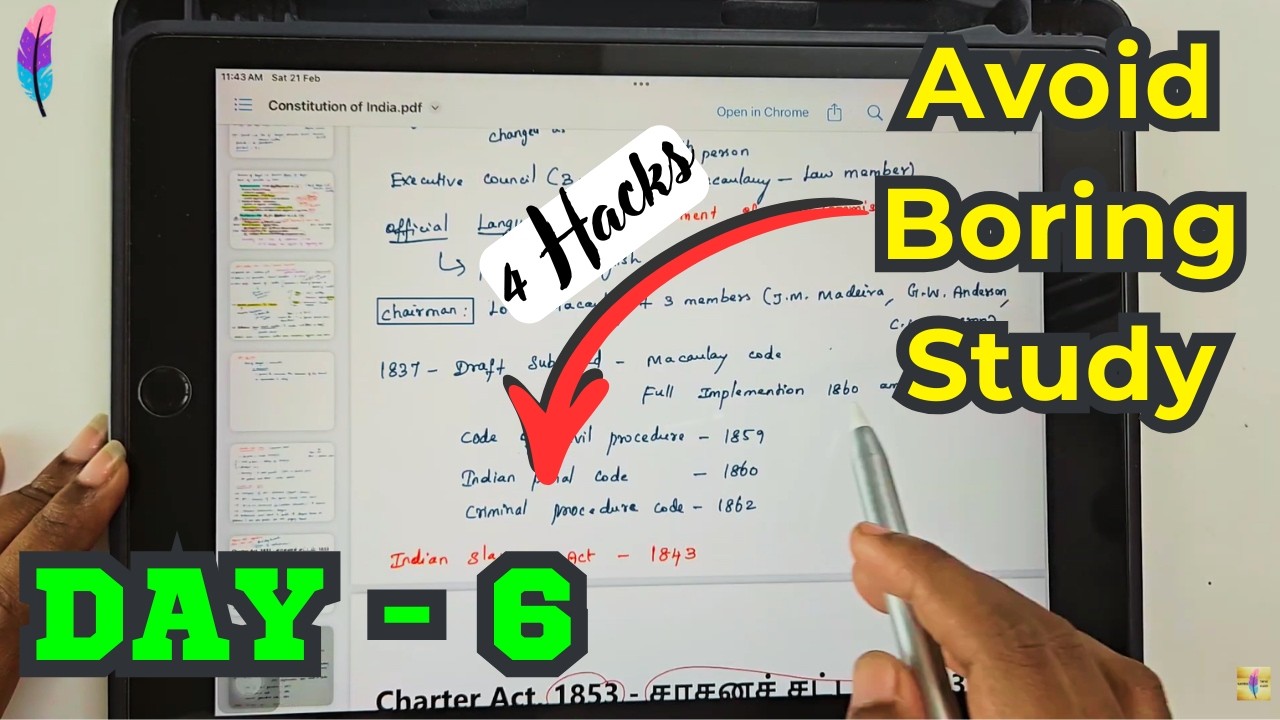 4 Secret Hacks to Avoid Boring Study - Day 6 Study Vlog Harsha Tnpsc Class