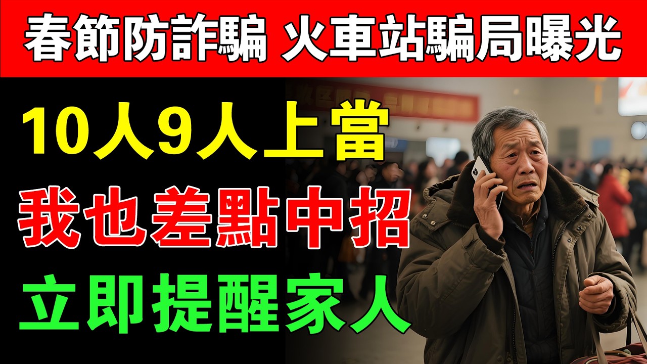 【春节防诈骗】火车站惊现新骗局！10人9人上当，我差点也中招…赶紧告诉家人！#车站诈骗 #台铁防骗 #高铁防骗 #出行安全 #防骗技巧