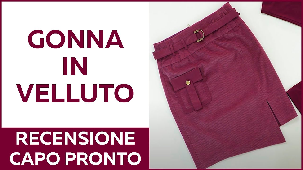 Gonna in velluto a coste con taglio asimmetrico. Recensione capo pronto.