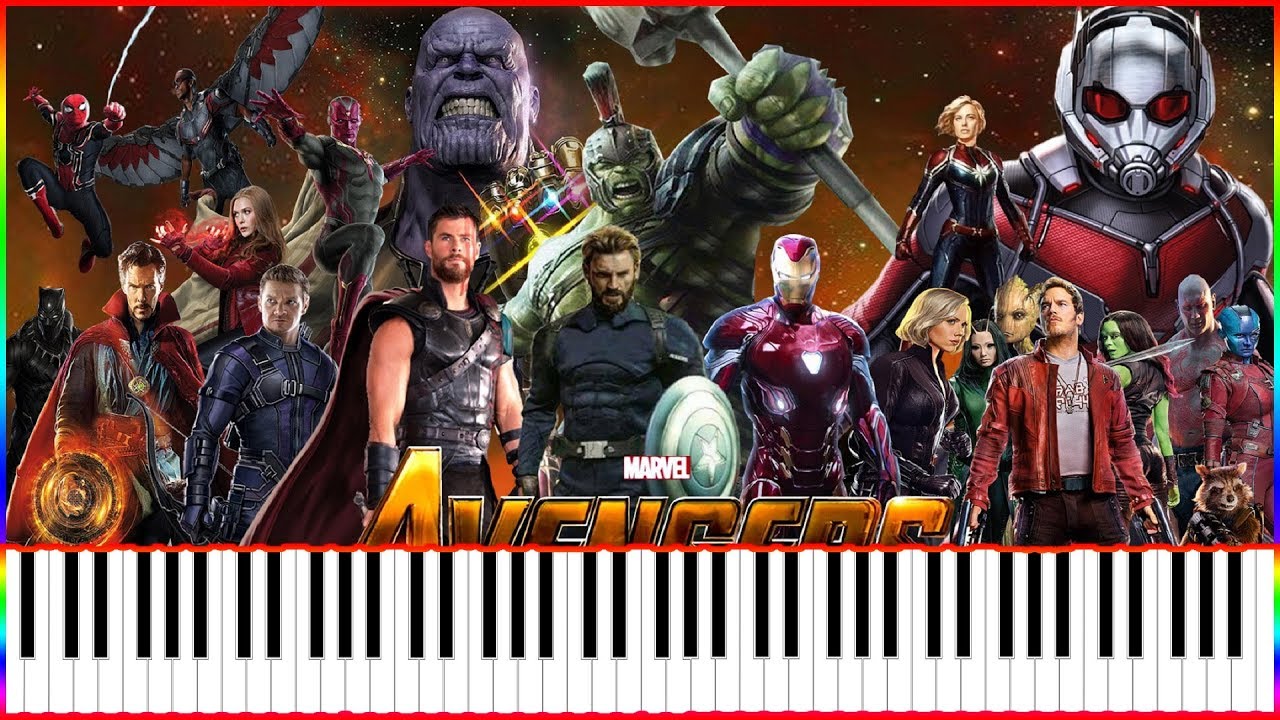 Avengers Infinity War Official Trailer Music (Synth&eacute;sia Piano Tutorial)+MIDI