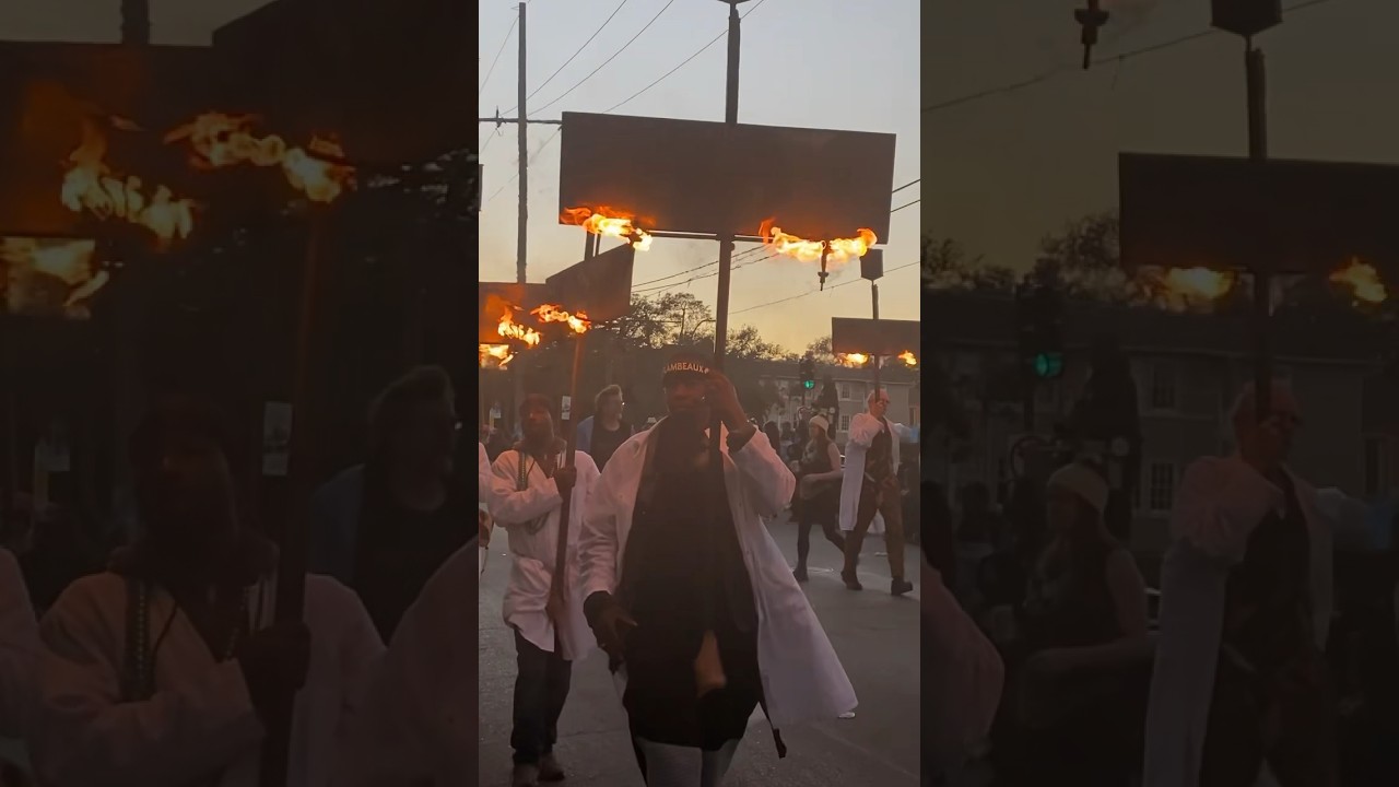 It is carnival time here in New Orleans when you see all the Flambeaux&rsquo;s coming down the streets!