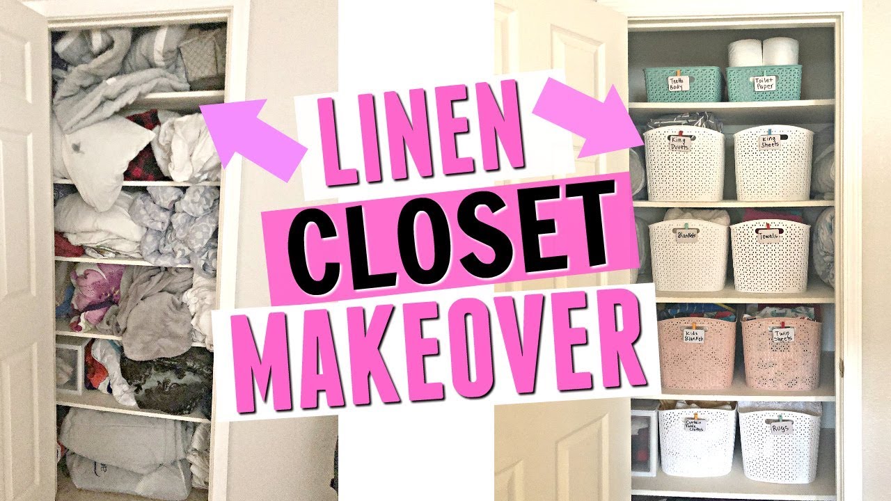 MAJOR LINEN CLOSET MAKEOVER USING TARGET ORGANIZATION BINS I CLEANING MOTIVATION with Christy G