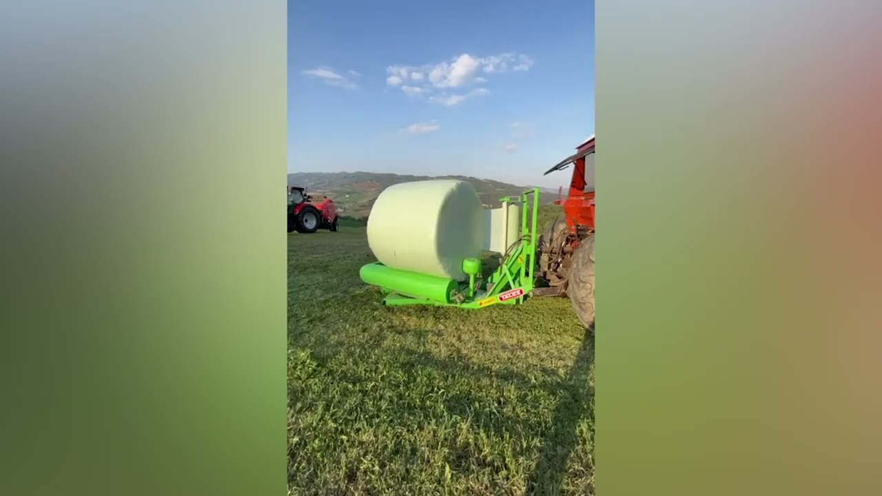TALEX Mounted Static Round Bale Wrapper with Bale Positioner