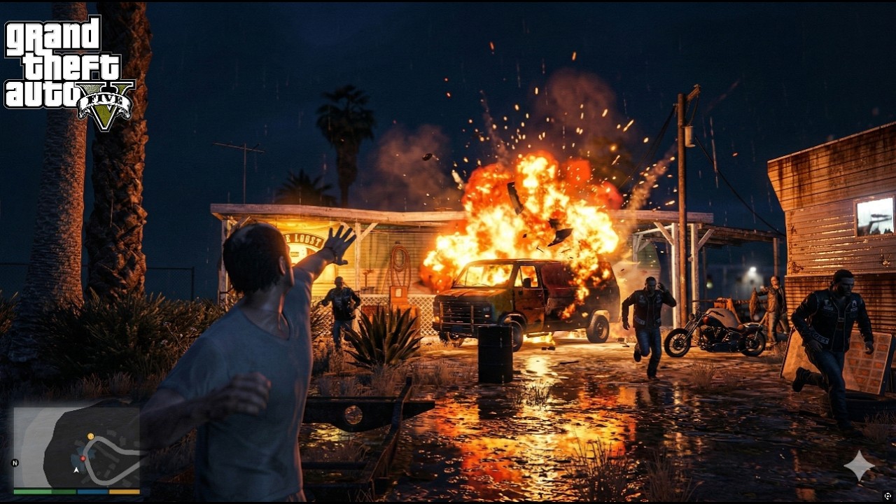 Trevor Blows Up the Biker Van! | GTA V Gameplay