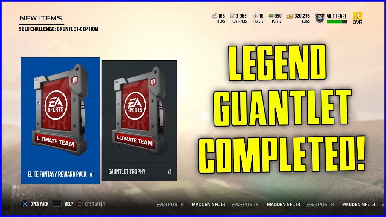 FINISHED THE LEGEND GAUNTLET! [OPENING UP THE REWARD PACKS] - ELITE FANTASY REWARD PACK! - MUT 18