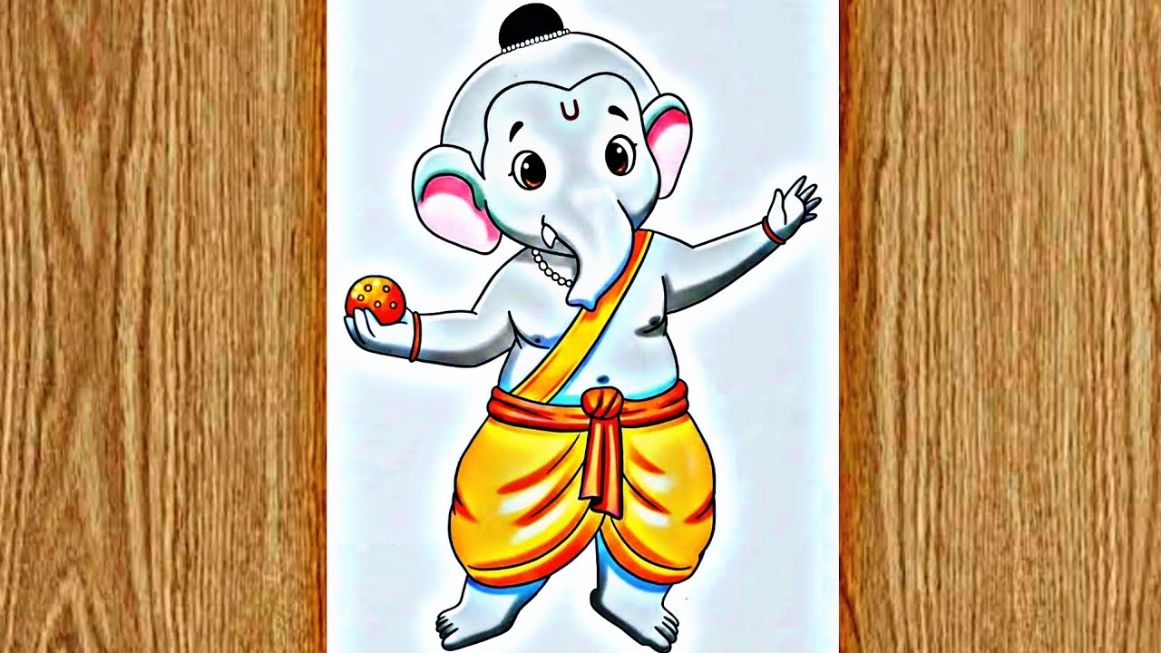 Lord Ganesha Drawing Step by Step | Easy Ganpati Drawing #drawing 