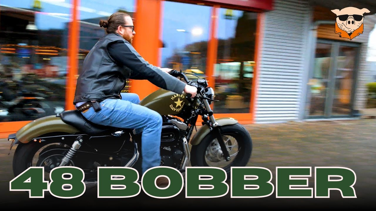 Harley-Davidson 48 in Slim S Grün – Custom Look mit Mini-Blinkern & Le Pera Sitzbank