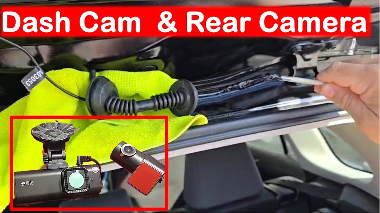 Instalar Cámara en Parabrisas  y Cámara Trasera Ocultando los Cables. Hide DASHCAM Wires.
