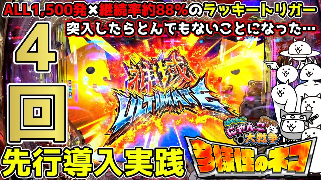 先行導入でラッキートリガー４回入れたらとんでもないことになった…【P にゃんこ大戦争 多様性のネコ】