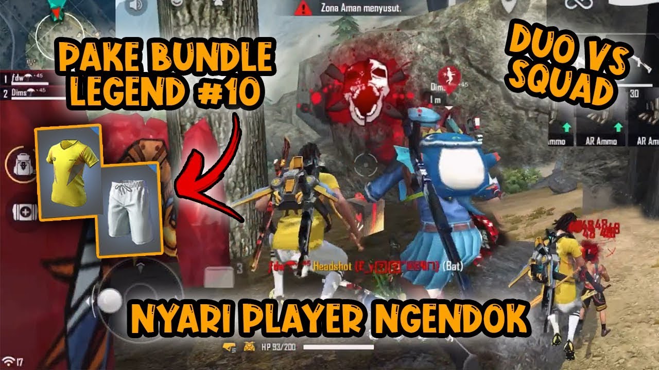 PAKE BUNDLE LEGEND #10?! DUO Vs SQUAD NYARI PLAYER NGENDOK GAMING!! free fire live giveaway | efdewe