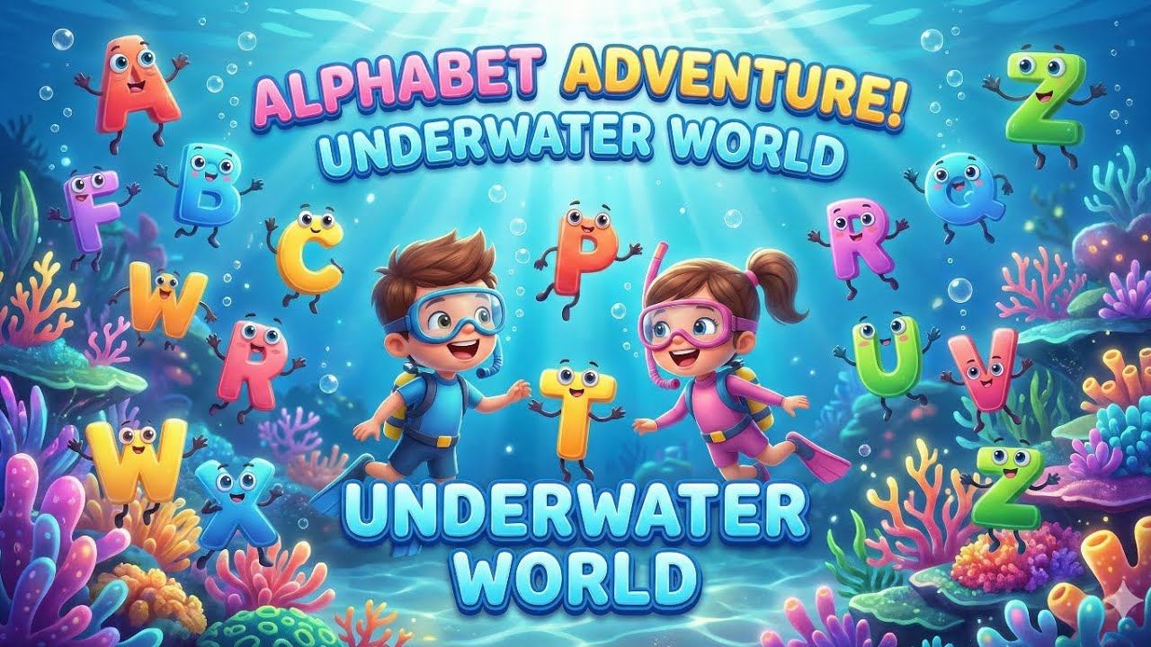 Learn A to Z Alphabets | 3D Kids Alphabet Learning Video Underwater Adventure