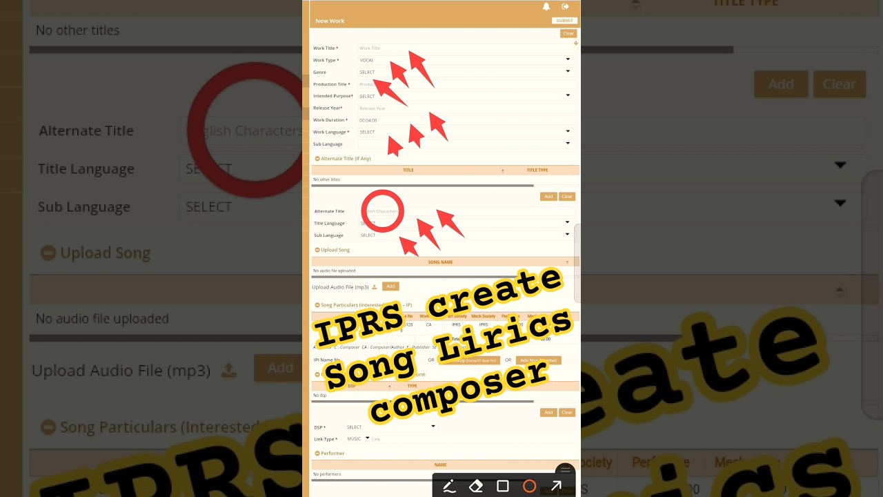 IPRS create, IPRS registration