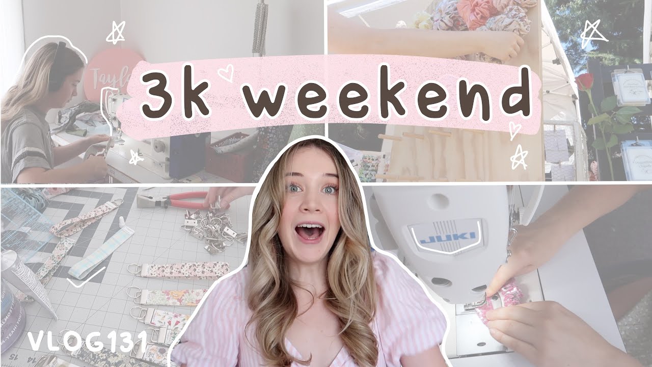 $3000 weekend - come with me to set up at my craft fairs! + making scrunchies and wristlets VLOG131