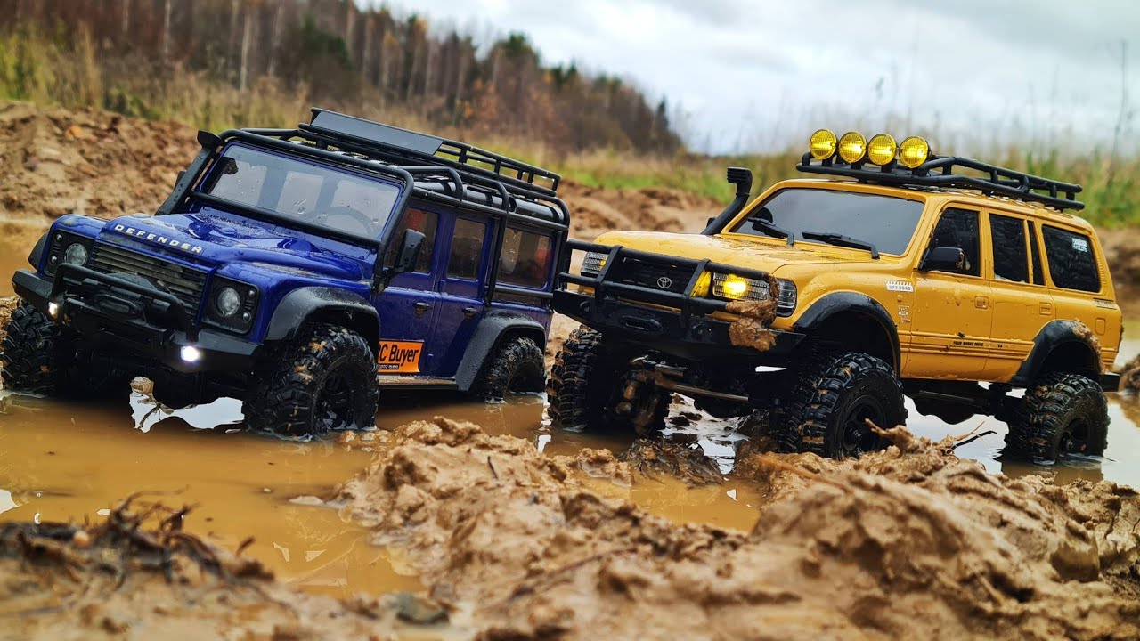 Битва века! ... Traxxas TRX-4M против FMS FCX18 на бездорожье. RC OFFroad 4x4